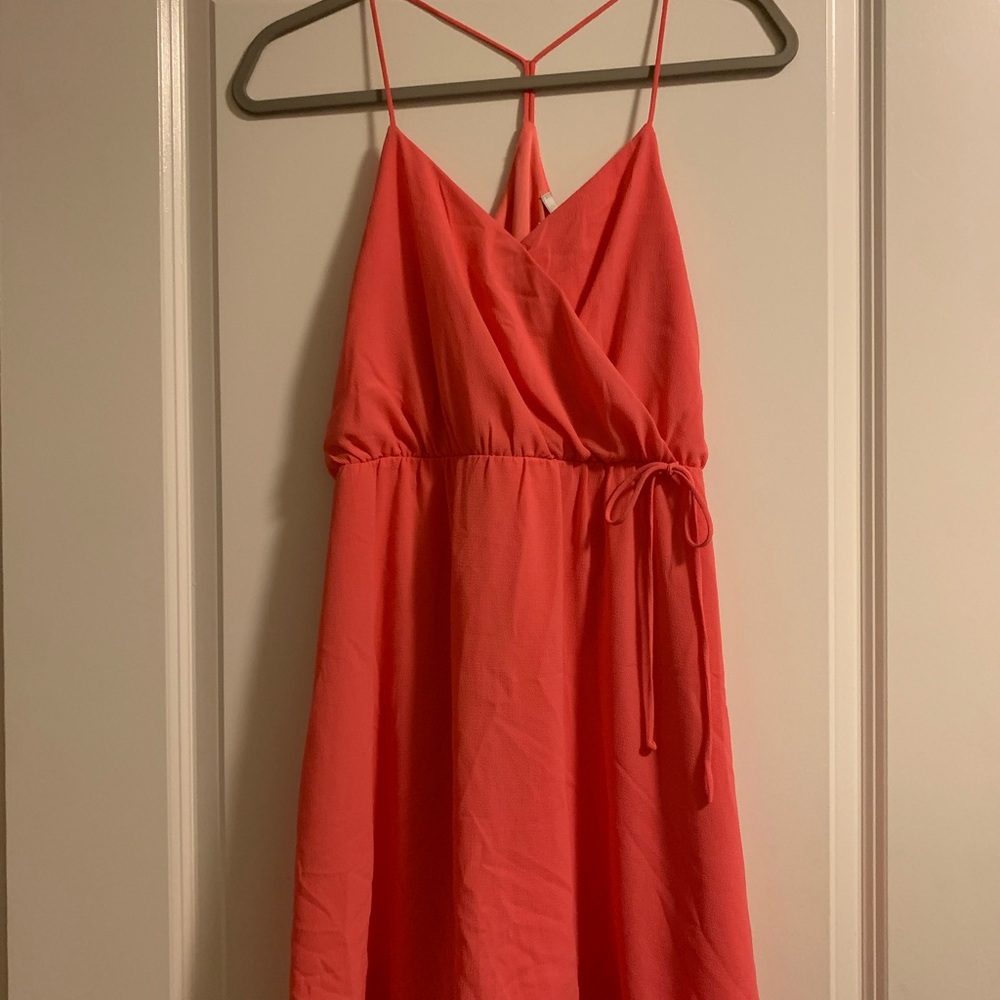Papaya spaghetti strap dress